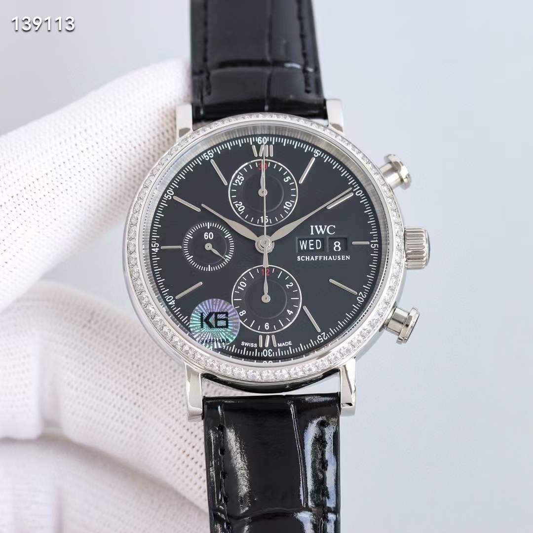 IWC 포르토피노 크로노그래프 다이아베젤링 42mm IW391027 7750무브